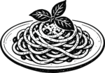 Spaghetti Plate SVG Bold Ink Illustration Vector