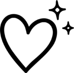 Sparkling Heart SVG Bold Outline Vector