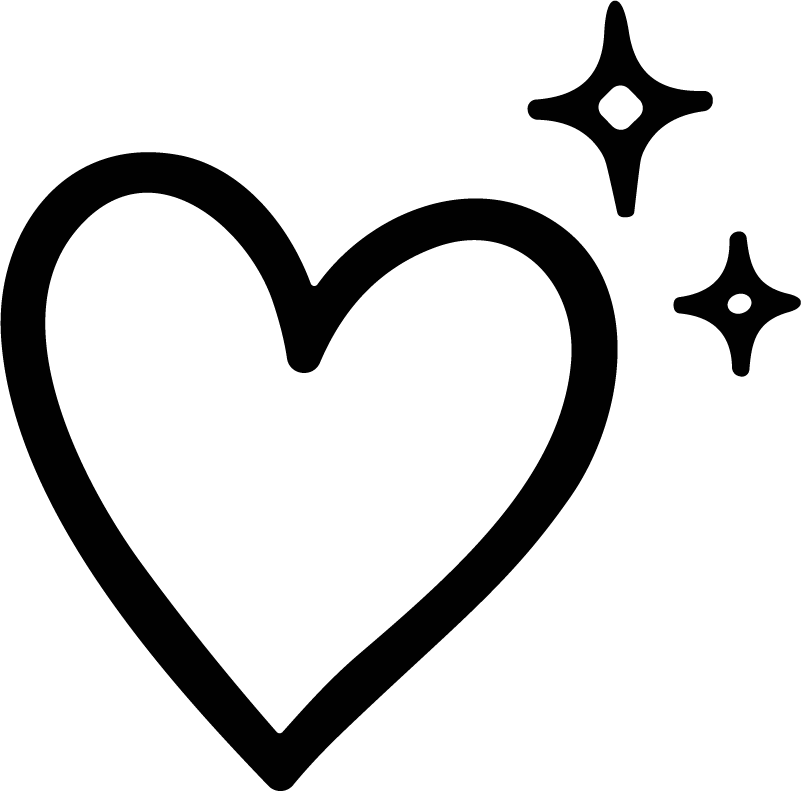 Sparkling Heart SVG Bold Outline Vector