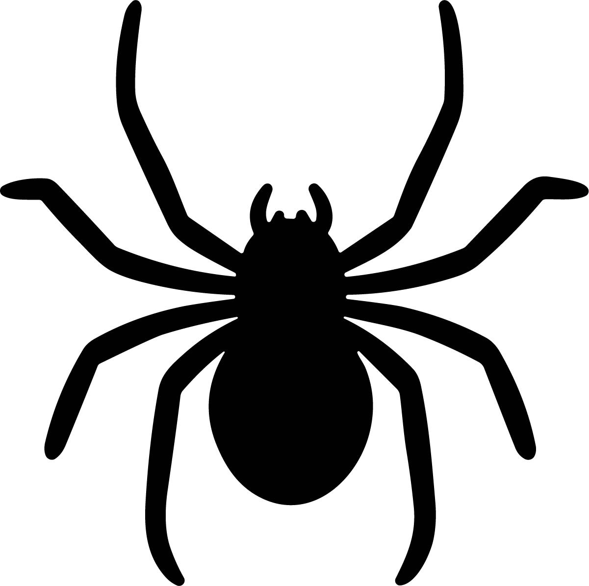 Spider Silhouette SVG Spooky Black Vector - Image 1