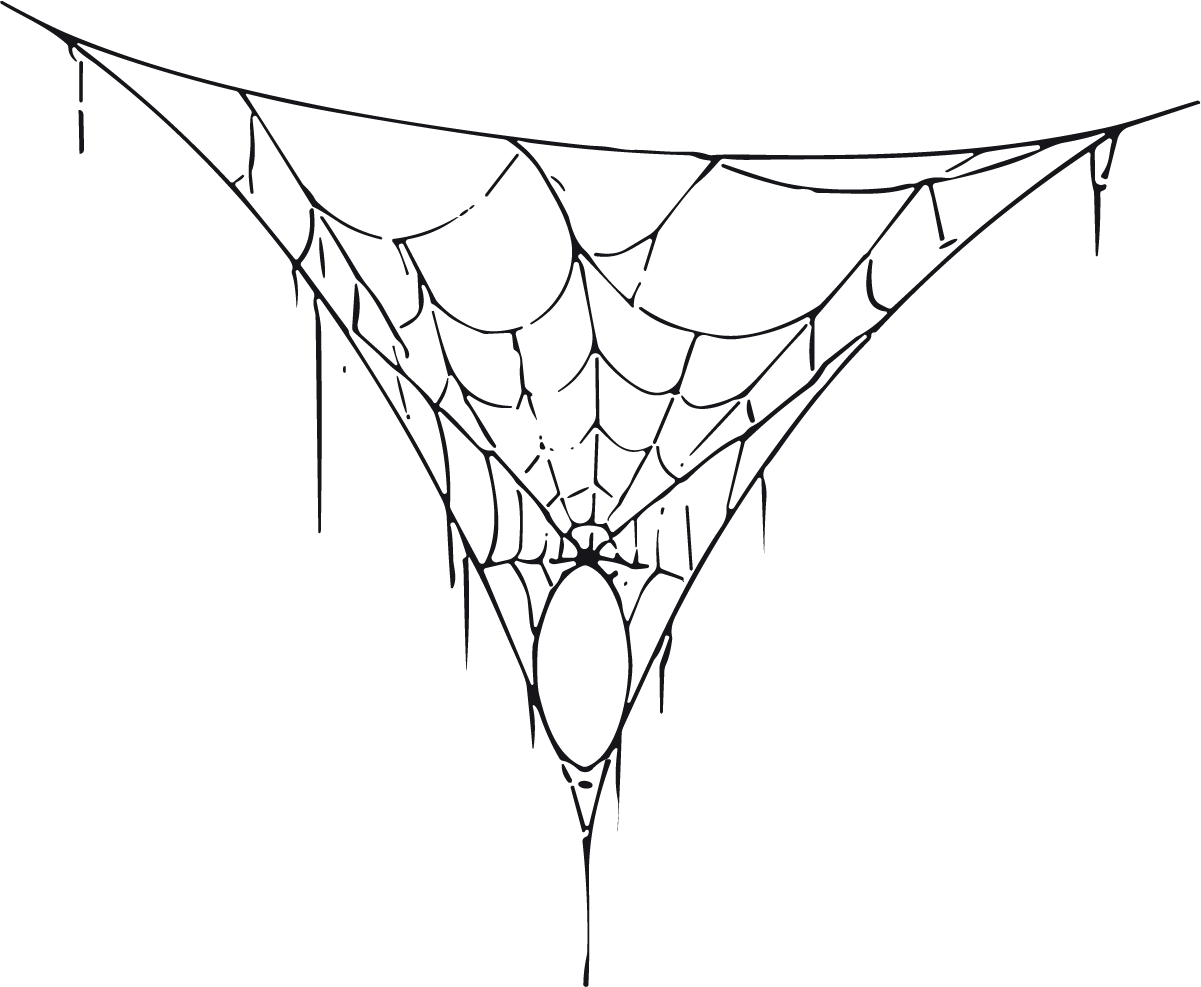 Spider Web SVG Creepy Sketch Vector - Image 1