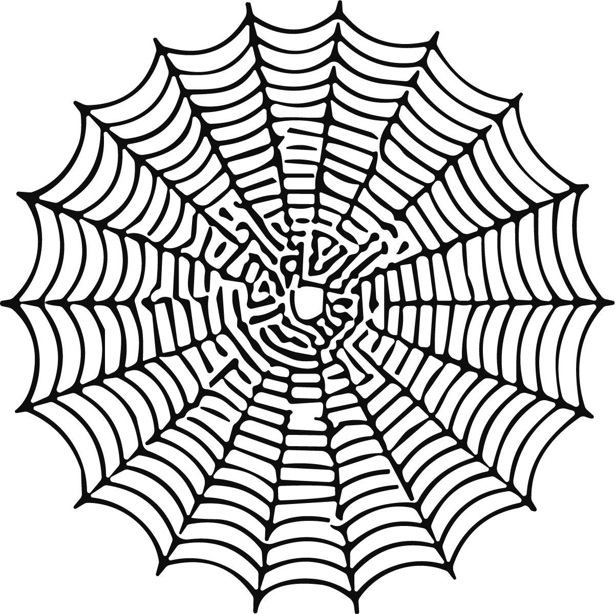 Spider Web SVG Spooky Spiral Vector - Image 1
