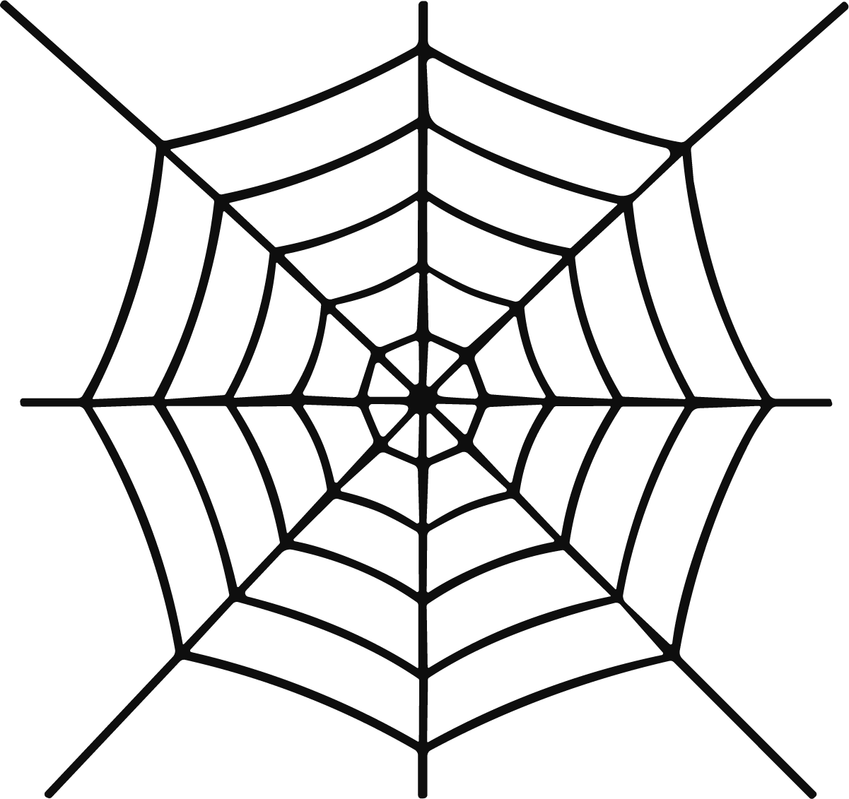 Spider Web SVG Spooky Outline Vector - Image 1