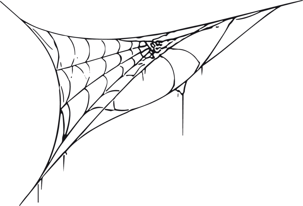 Spider Web Corner SVG Spooky Sketch Vector