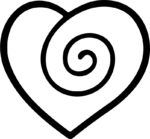 Spiral Heart SVG Bold Outline Vector