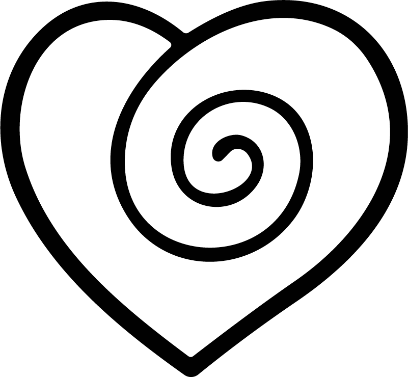Spiral Heart SVG Bold Outline Vector