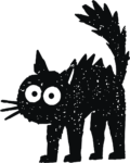 Spooked Black Cat SVG Frightened Arched Vector