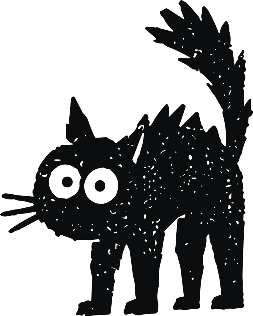 Spooked Black Cat SVG Frightened Arched Vector