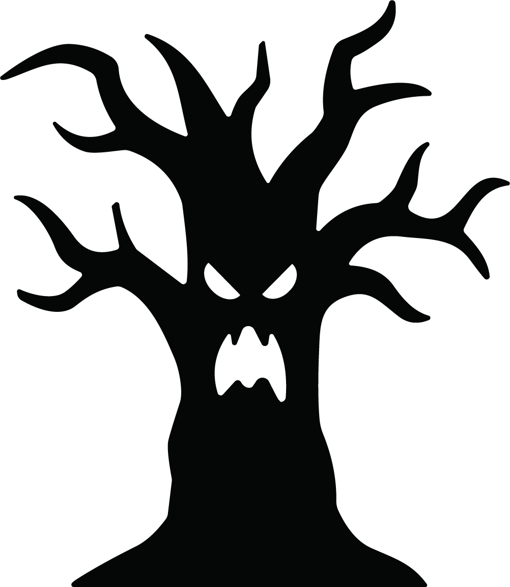 Spooky Tree SVG Creepy Silhouette Vector - Image 1