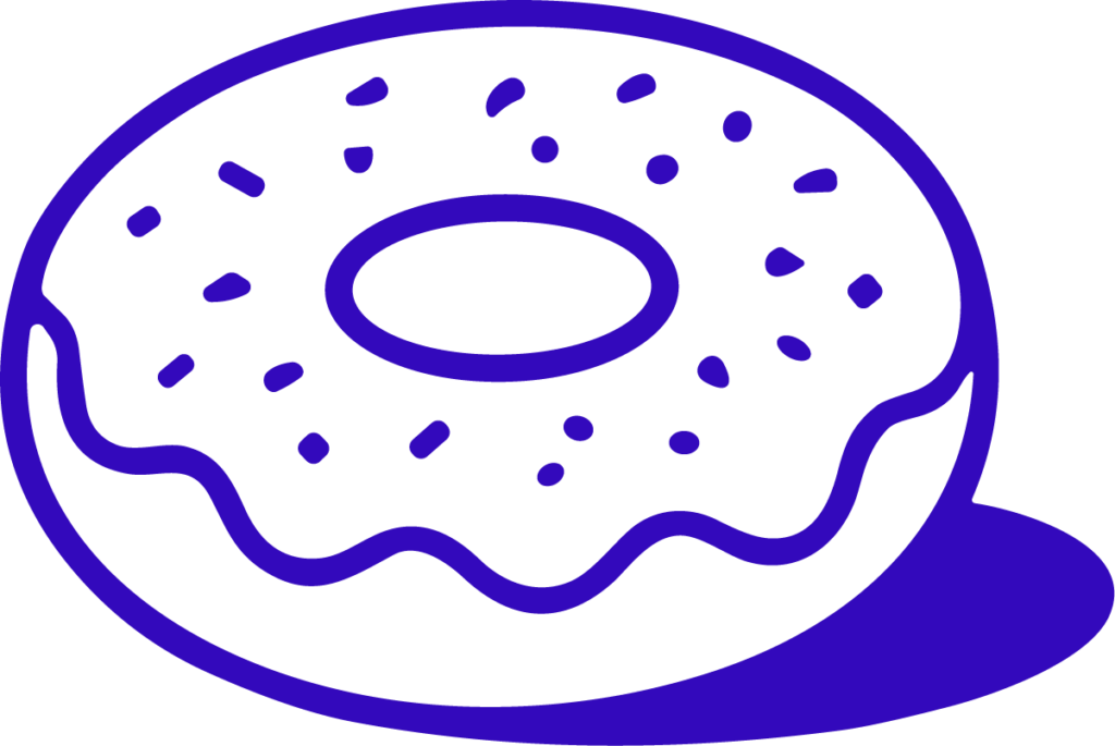 Sprinkle Donut SVG Bold Outline Vector