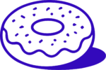 Sprinkle Donut SVG Bold Outline Vector