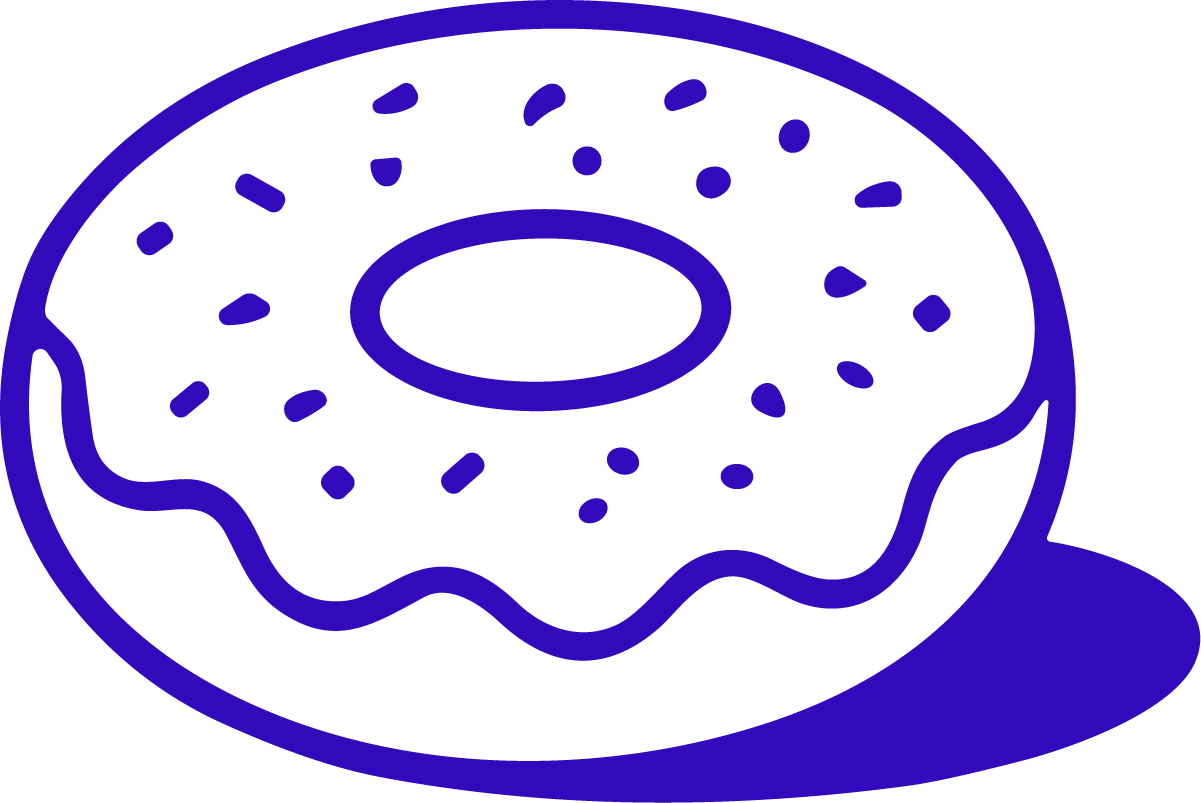 Sprinkle Donut SVG Bold Outline Vector - Image 1