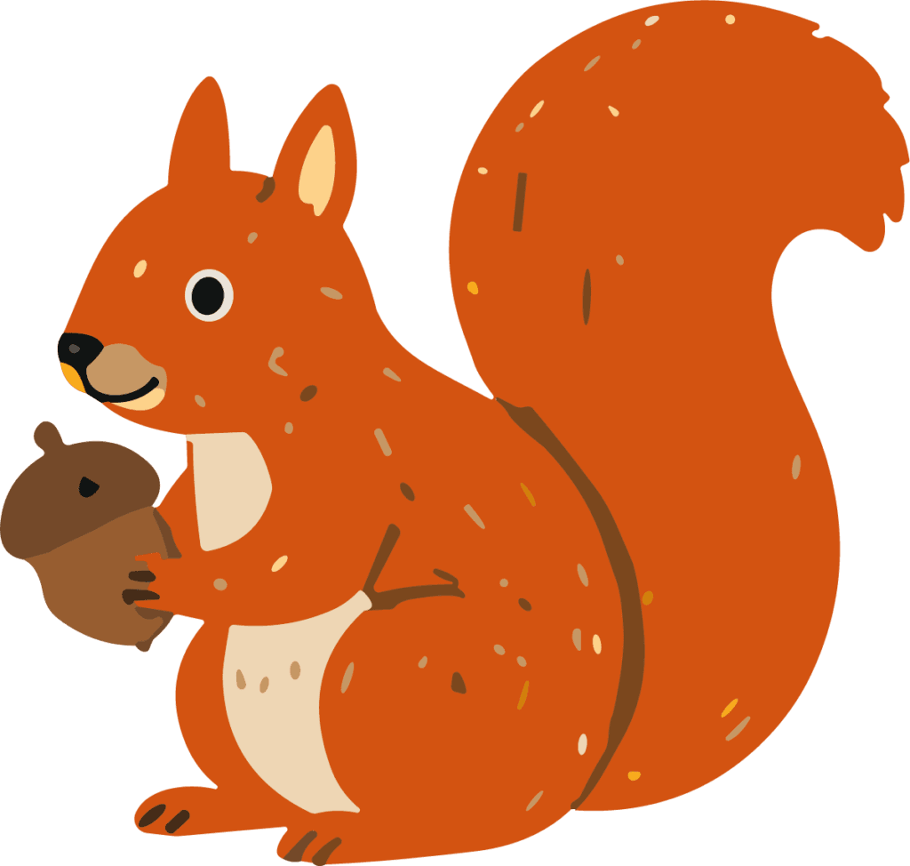 Squirrel With Acorn SVG Woodland Charm Vector