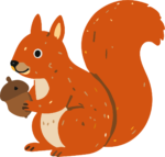 Squirrel With Acorn SVG Woodland Charm Vector