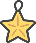 Star Charm SVG Golden Dangle Vector