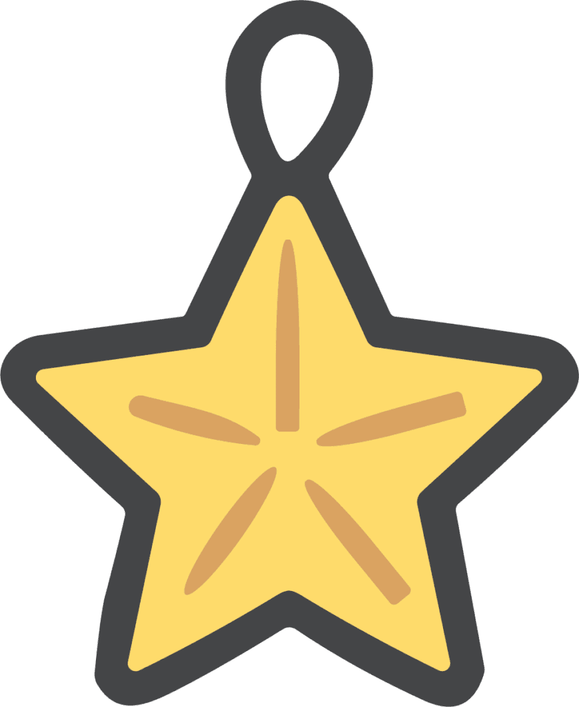 Star Charm SVG Golden Dangle Vector