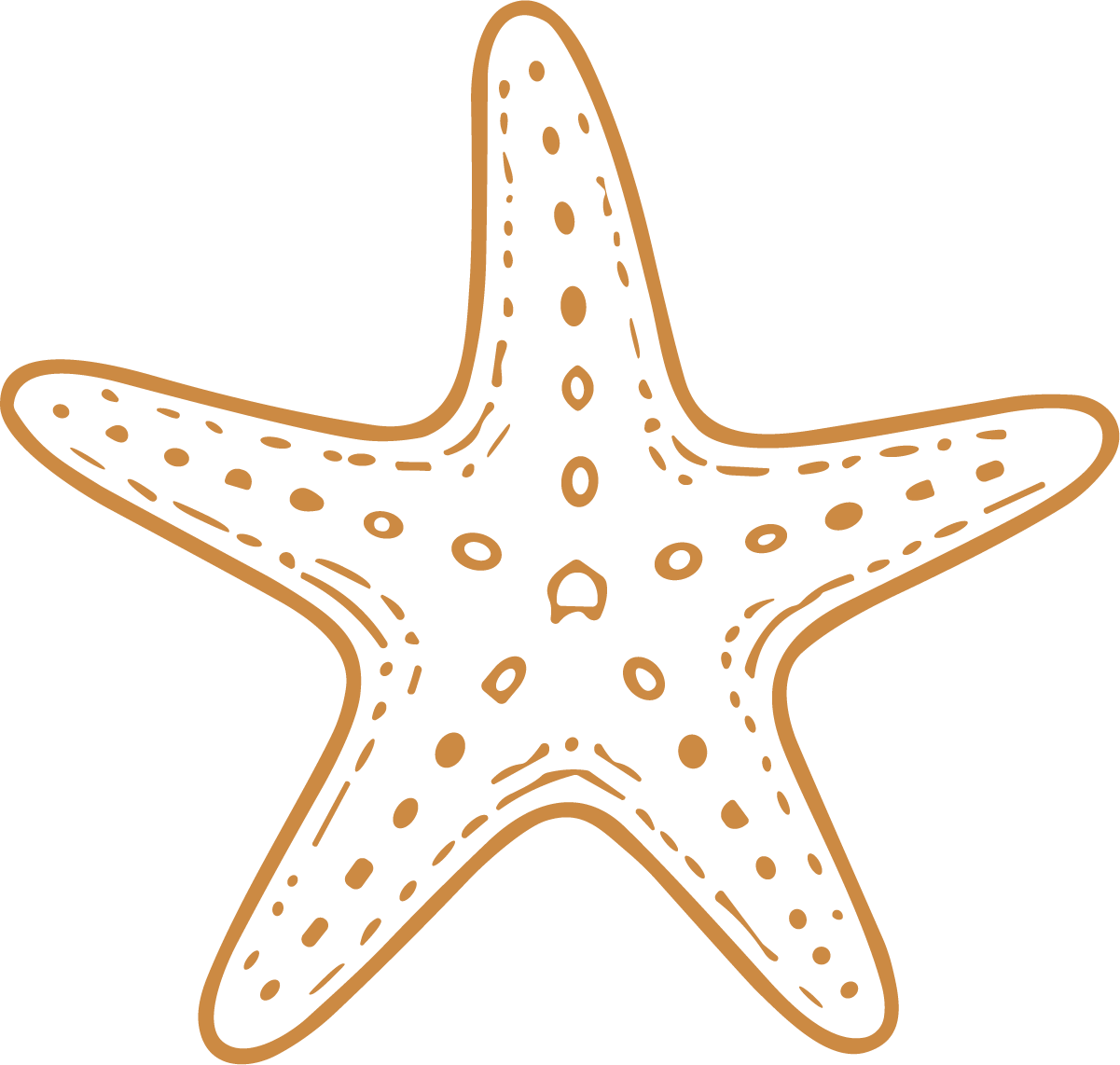Starfish SVG Textured Outline Vector - Image 1