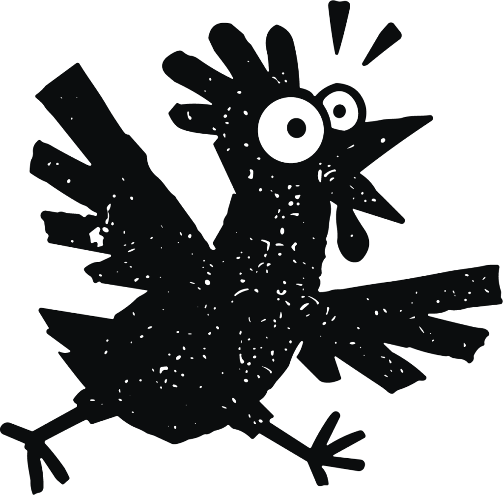 Startled Chicken SVG Frantic Sketch Vector