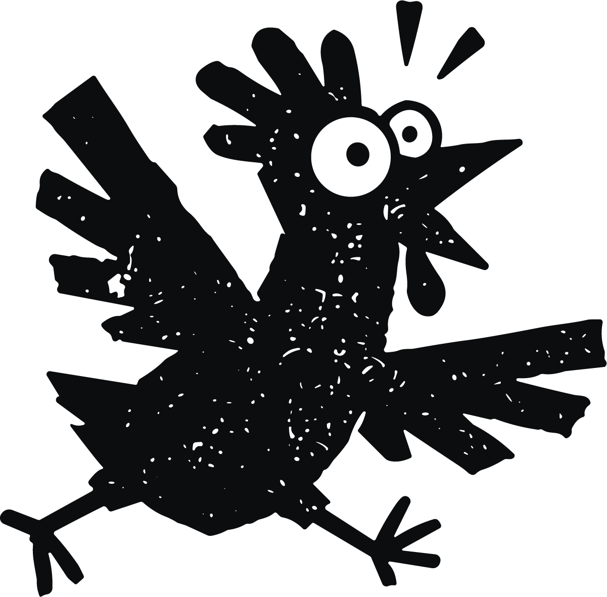 Startled Chicken SVG Frantic Sketch Vector - Image 1