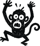 Startled Monkey SVG Panicked Cartoon Vector