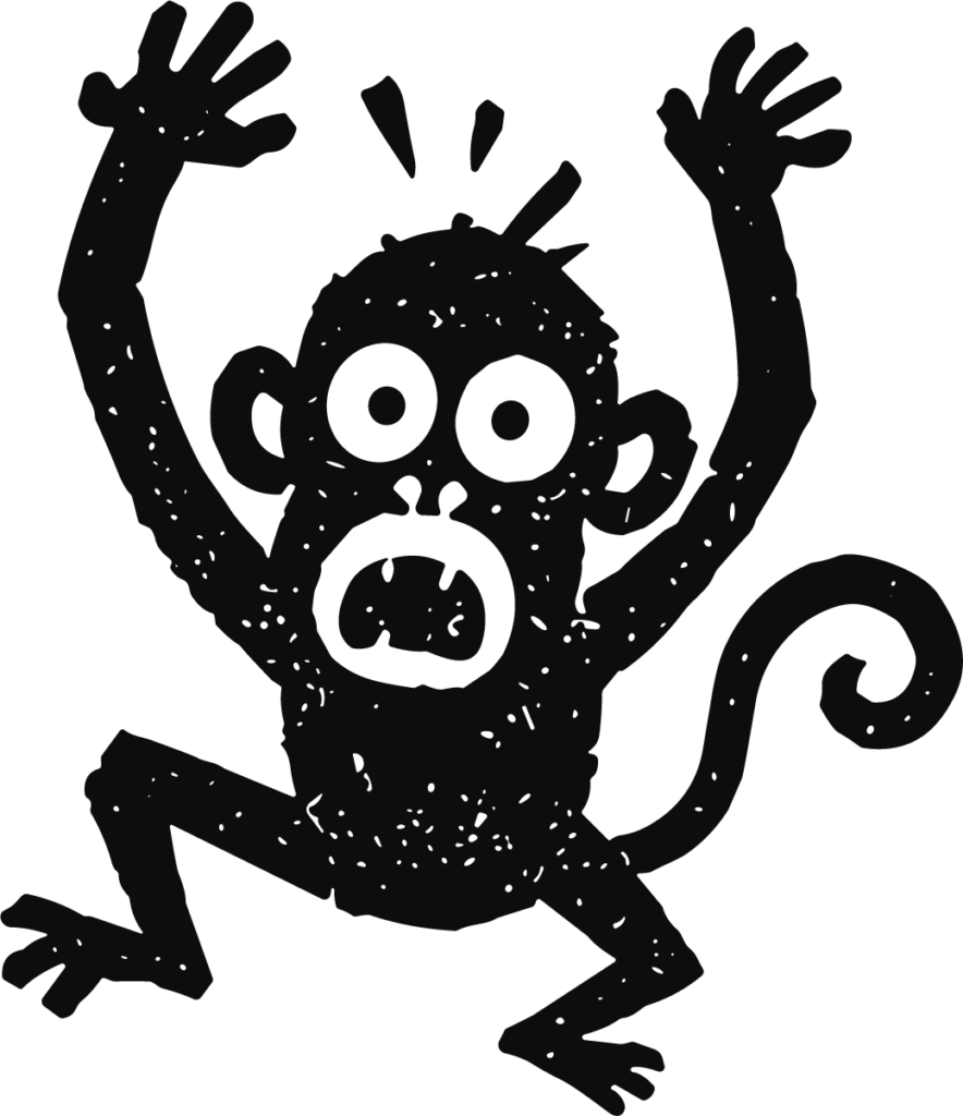 Startled Monkey SVG Panicked Cartoon Vector