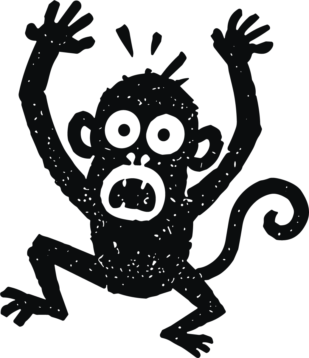 Startled Monkey SVG Panicked Cartoon Vector - Image 1