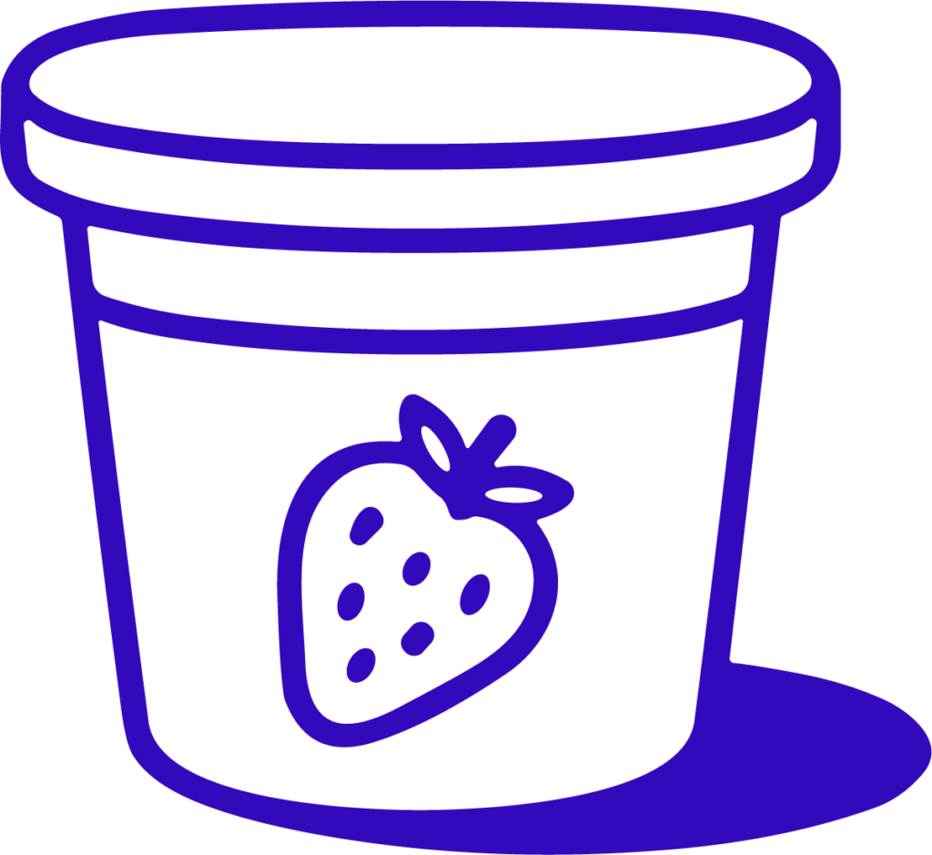 Strawberry Yogurt Cup SVG Bold Outline Vector