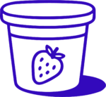 Strawberry Yogurt Cup SVG Bold Outline Vector