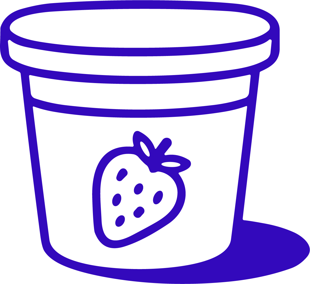 Strawberry Yogurt Cup SVG Bold Outline Vector - Image 1