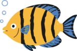 Striped Angelfish SVG Cheerful Aquatic Vector