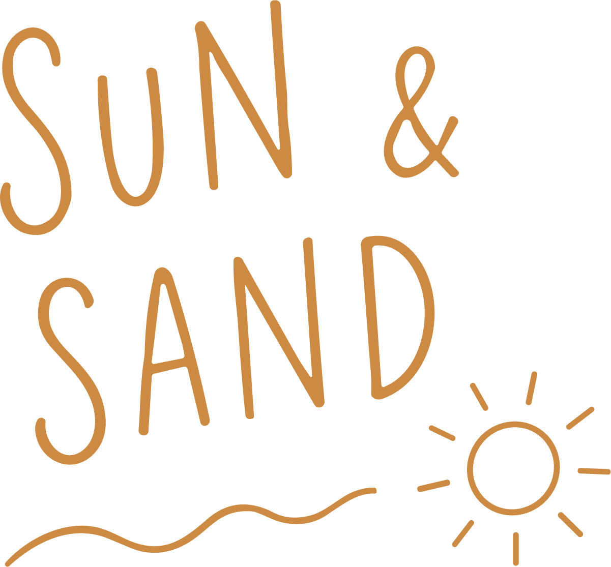 Sun And Sand Text SVG Breezy Beach Script Vector - Image 1
