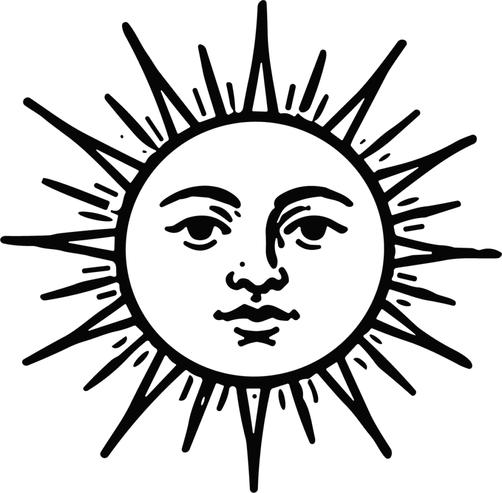 Sun Face SVG Vintage Celestial Vector