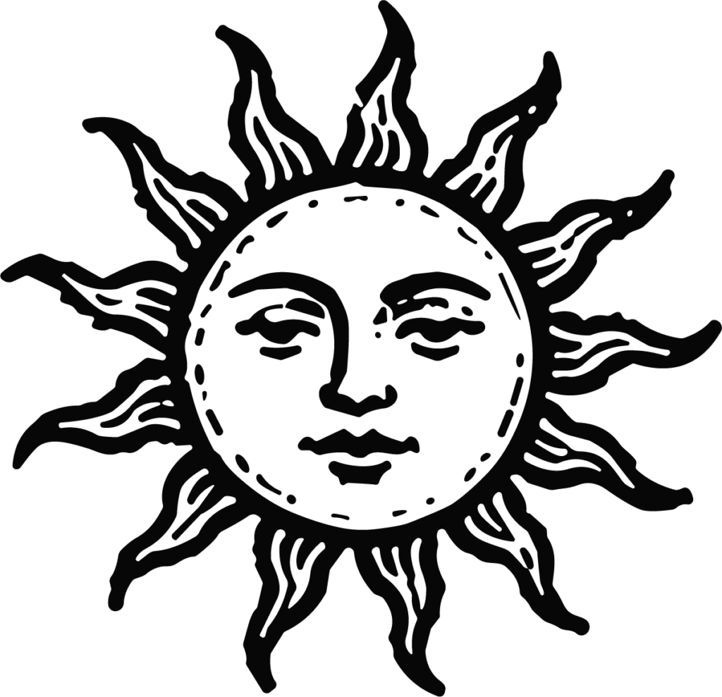 Sun Face SVG Celestial Sunburst Vector