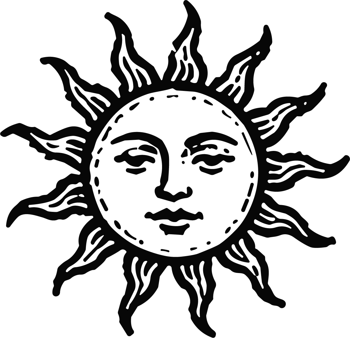 Sun Face SVG Celestial Sunburst Vector - Image 1