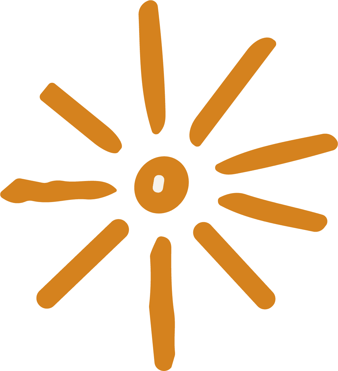 Sun Icon SVG Rustic Orange Vector - Image 1