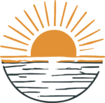 Sunset Over Ocean SVG Radiant Line Art Vector