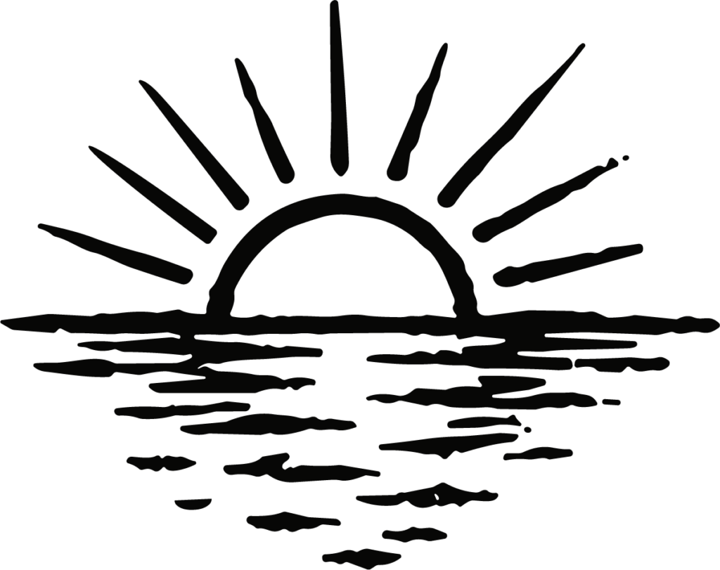 Sunset Over Water SVG Bold Rays Vector