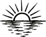 Sunset Over Water SVG Bold Rays Vector