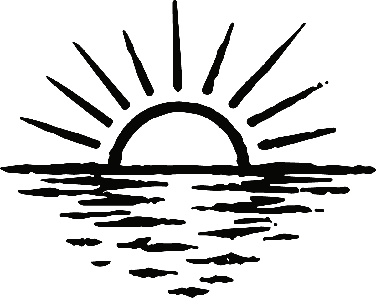 Sunset Over Water SVG Bold Rays Vector - Image 1