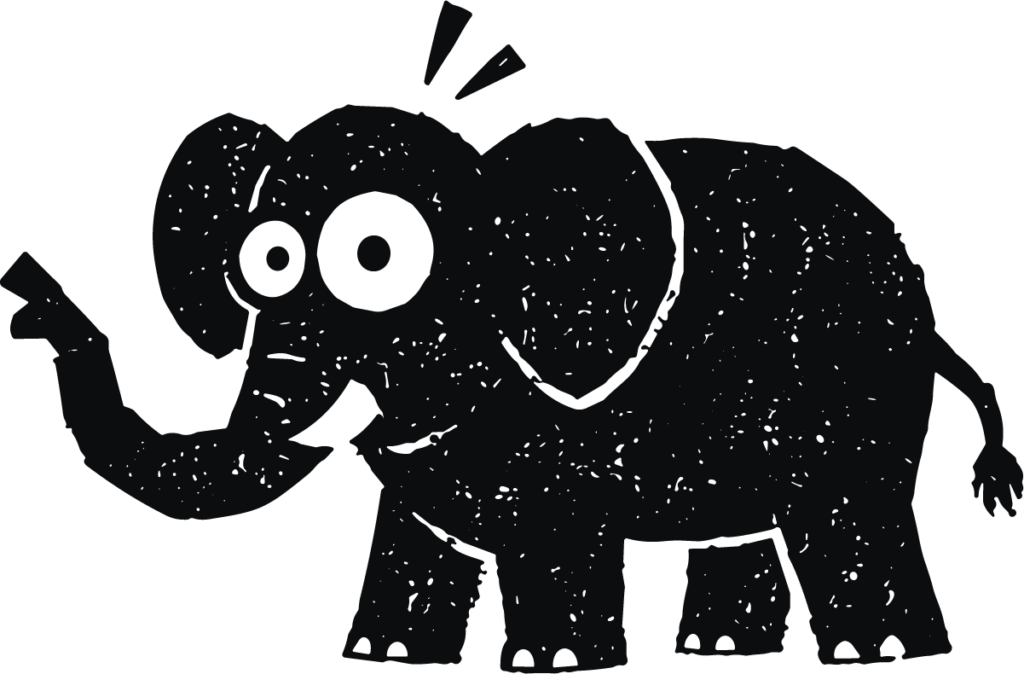 Surprised Elephant SVG Sketchy Wide-Eyed Vector