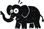Surprised Elephant SVG Sketchy Wide-Eyed Vector