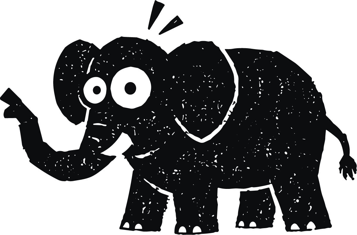 Surprised Elephant SVG Sketchy Wide-Eyed Vector - Image 1