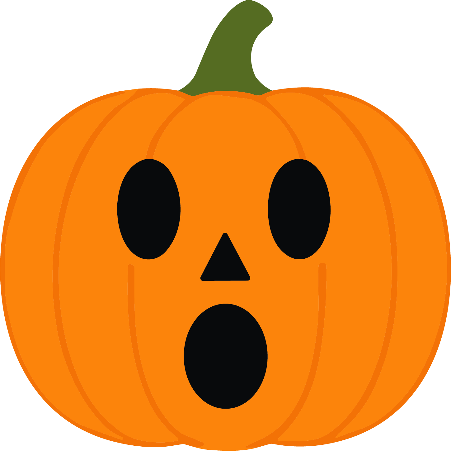 Surprised Pumpkin SVG Shocked Expression Vector - Image 1