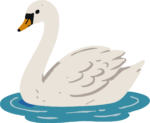 Swimming Swan SVG Serene Lake Vector