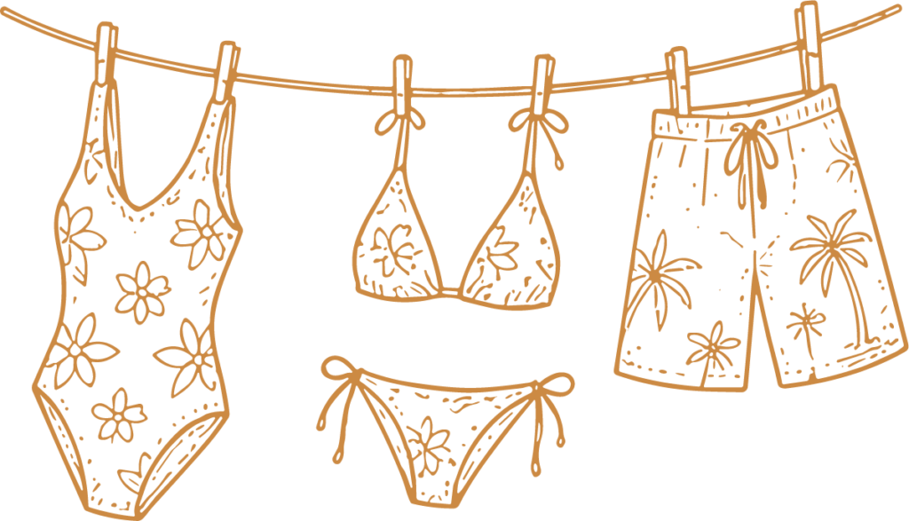 Swimwear Clothesline SVG Tropical Beach Vector