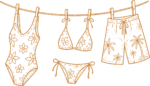 Swimwear Clothesline SVG Tropical Beach Vector
