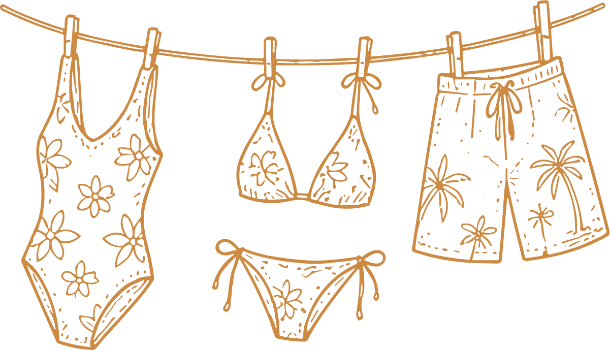 Swimwear Clothesline SVG Tropical Beach Vector - Image 1