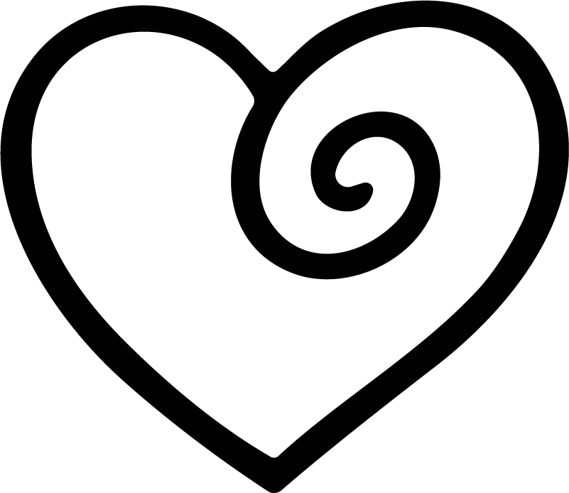 Swirl Heart SVG Bold Outline Vector