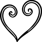 Swirl Heart SVG Curled Outline Vector
