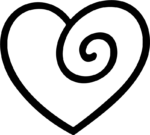 Swirl Heart SVG Spiral Outline Vector